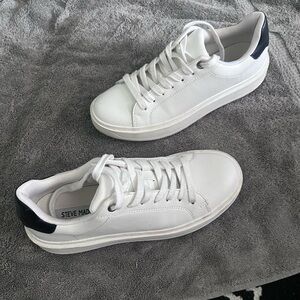 Steve Madden White and Black Sneakers Minimalist Design